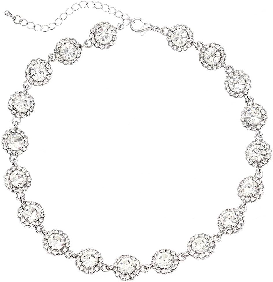 Manufacturer ACEDRE Colorful Crystal Choker Necklace Sparkly Rhinestone Chokers Necklaces Gold Chain Party Prom Neck Jewelry for Women necklace
