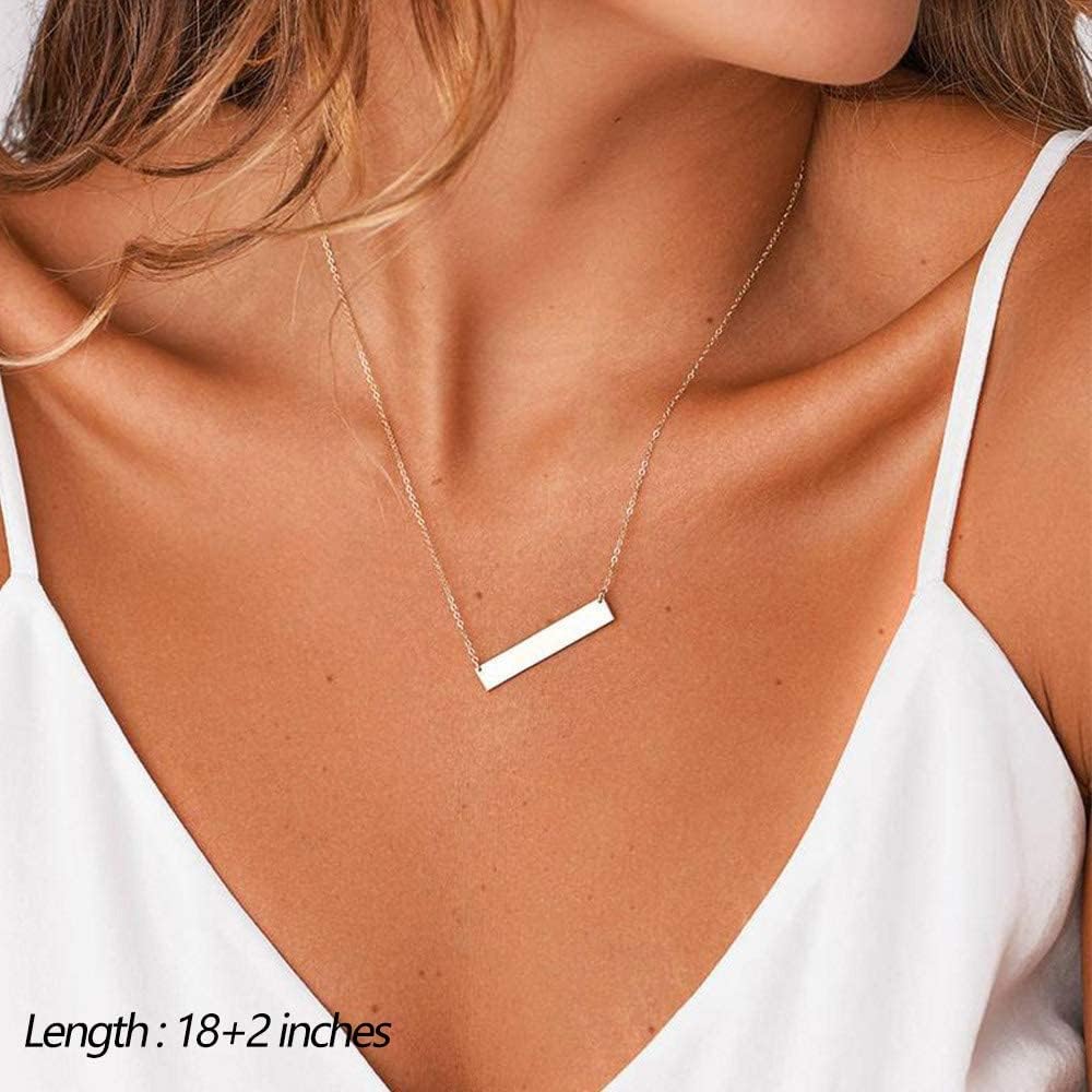 Manufacturer Turandoss Dainty Layered Choker Necklace, Handmade 14K Gold Plated Y Pendant Necklace Multilayer Bar Disc Necklace Adjustable Layering Choker Necklaces for Women necklace