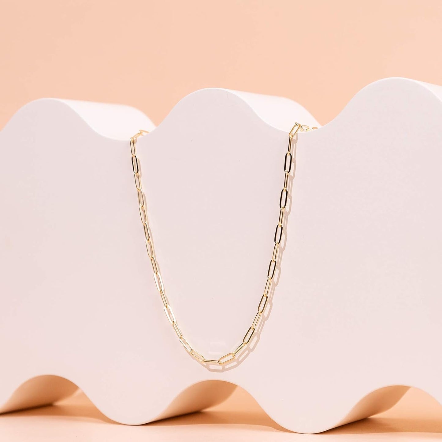 Manufacturer PAVOI 14K Gold Plated Curb Paperclip Box Sphere Bead Snake Herringbone and Figaro Chain Adjustable Necklace Necklace