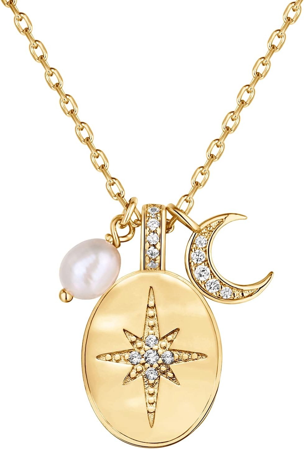 Manufacturer PAVOI 14K Gold Plated Engraved Coin Pendant Necklaces for Women | Byzantine Coin Pendants | Bohemian Necklace necklace