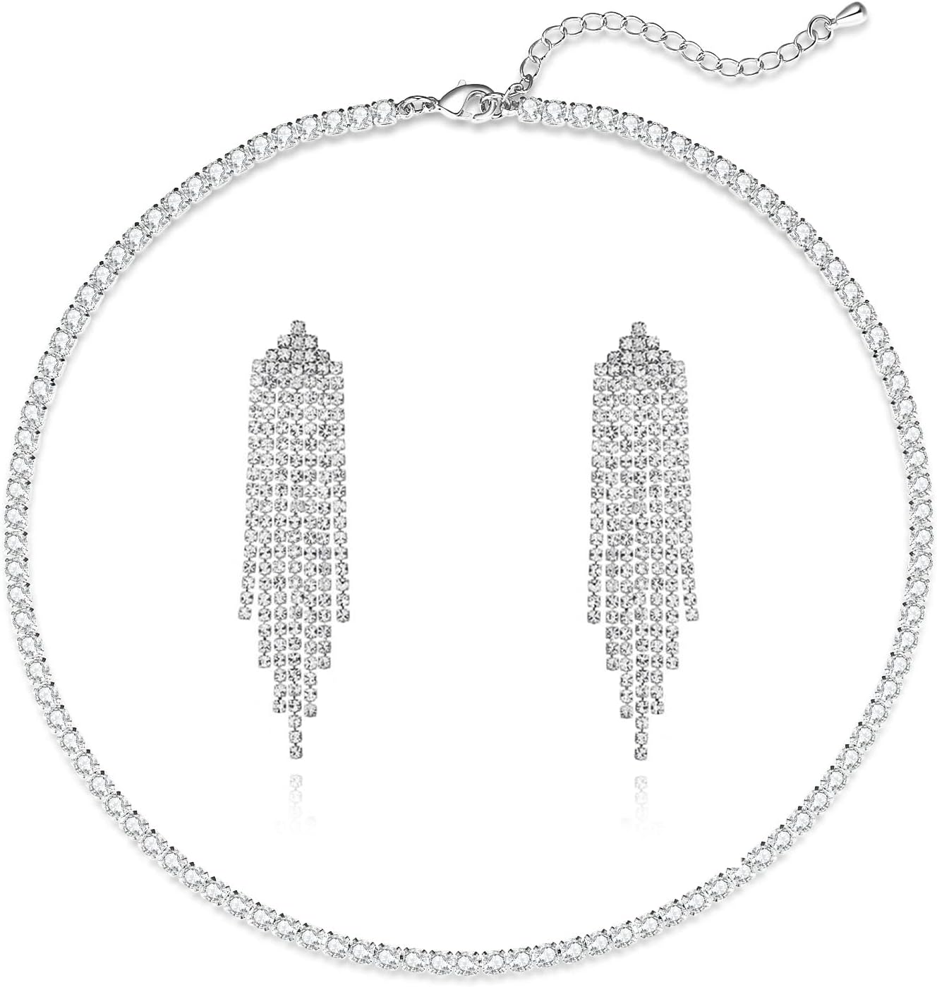 Manufacturer Luxval Tennis Necklace 14K Gold Plated Rhinestone Butterfly Choker Necklaces for women Dainty Zirconia Cut Faux Diamond chain 3mm necklace