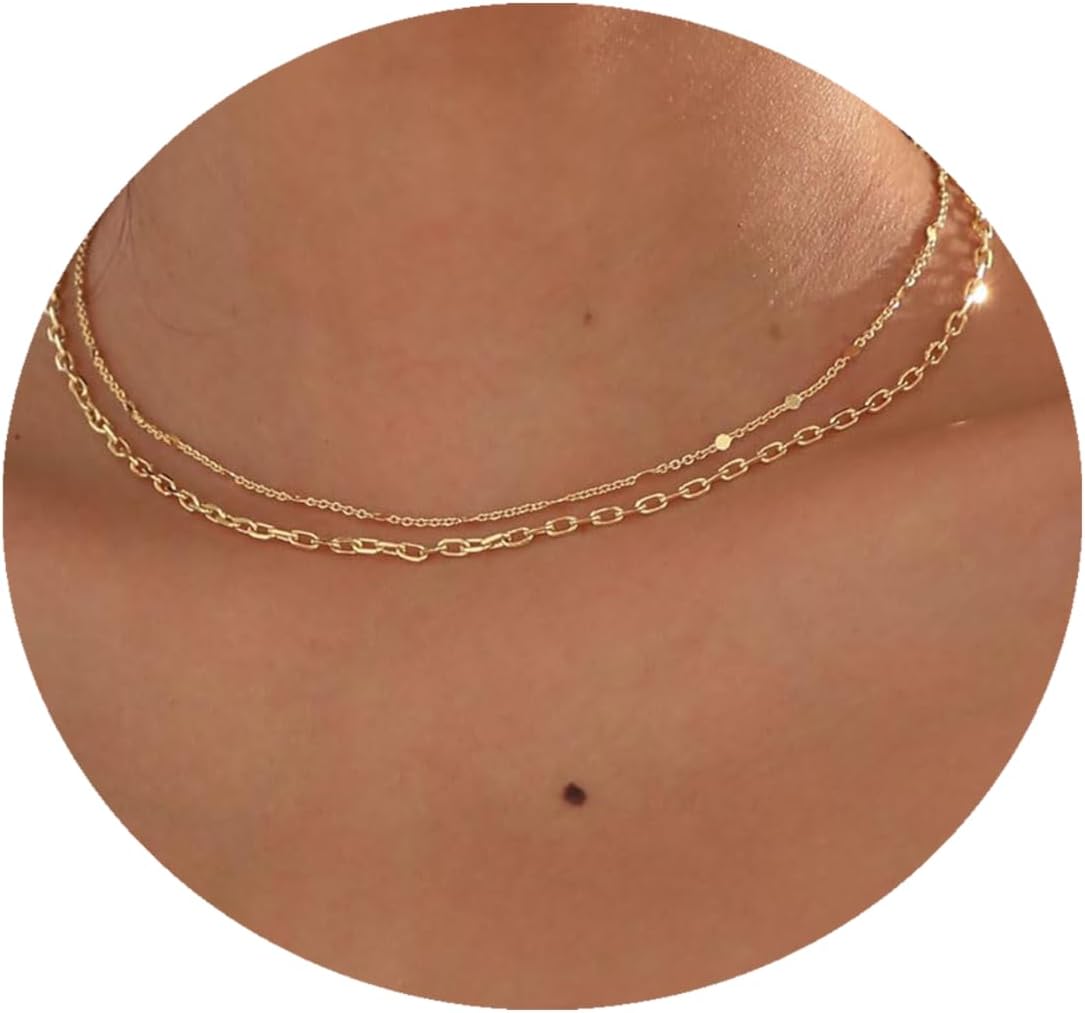 Manufacturer 14K Gold Plated Layering Necklaces For Women Gold Necklace Set, Cuban Link, Snake Chain, Paperclip Layered Chains, Twisted Rope and Twisted Chain, Trendy Layering Necklace Necklace