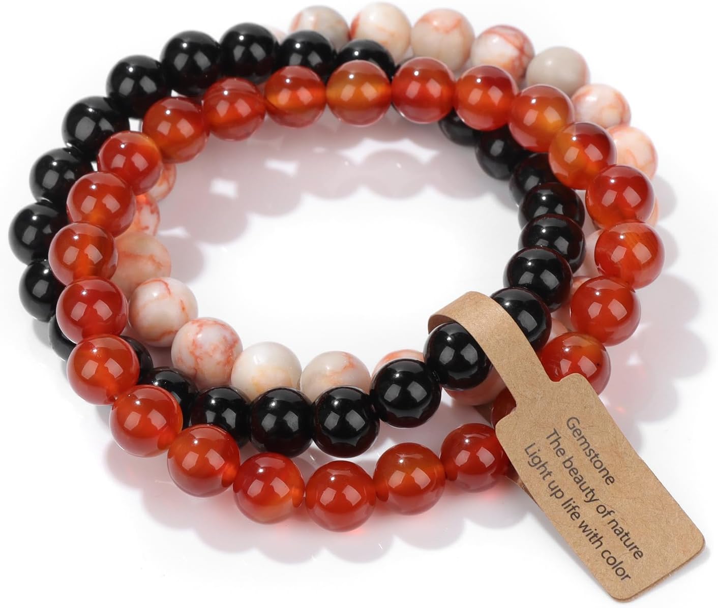 Manufacturer 3 PCS Healing Crystal Bracelets for Women 8mm Natural Stone Beaded Stretch Bracelet Amethyst Jewelry Gifts bracelets