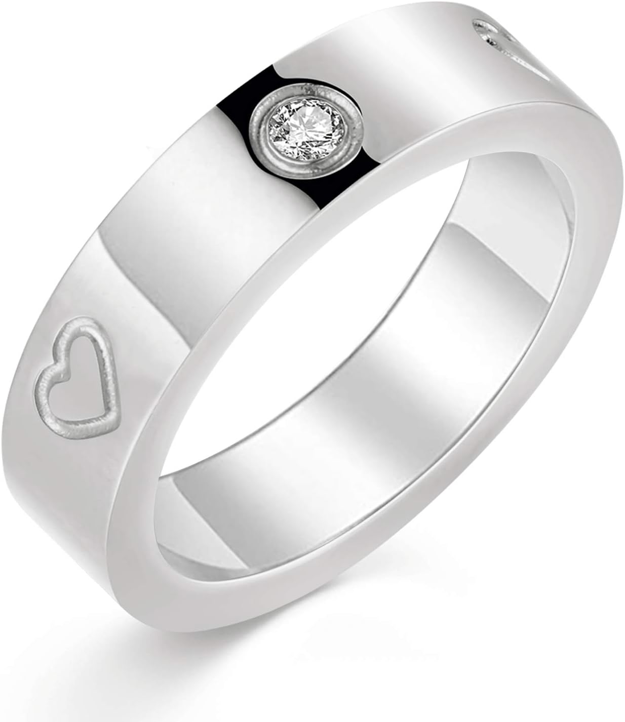 Manufacturer PDWZNBA Love Friendship Ring 18K Gold Silver Rose Plated Cubic Zirconia Stainless Steel Promise Ring Wedding Band Jewelry Birthday Gifts for Women rings