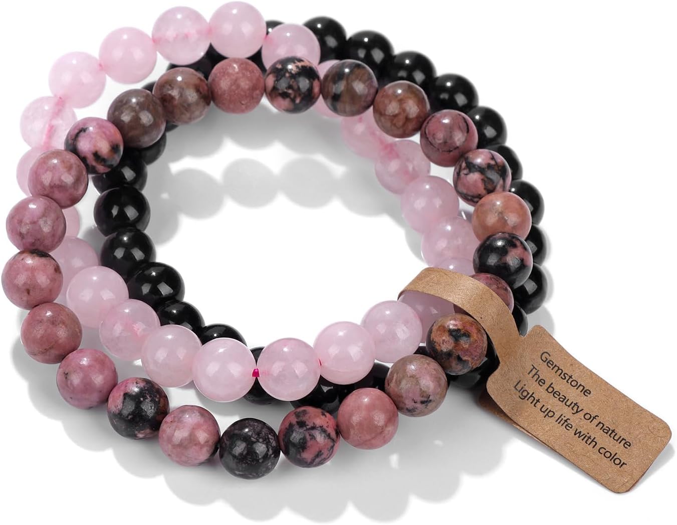 Manufacturer 3 PCS Healing Crystal Bracelets for Women 8mm Natural Stone Beaded Stretch Bracelet Amethyst Jewelry Gifts bracelets