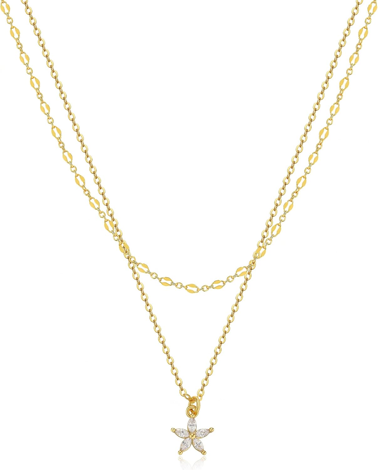 Manufacturer Tewiky Diamond Necklaces for Women, Dainty 14k Gold/Sterling Silver Choker Necklace Simple Gold Plated CZ Jewelry Necklaces for Women Trendy Gifts Necklace
