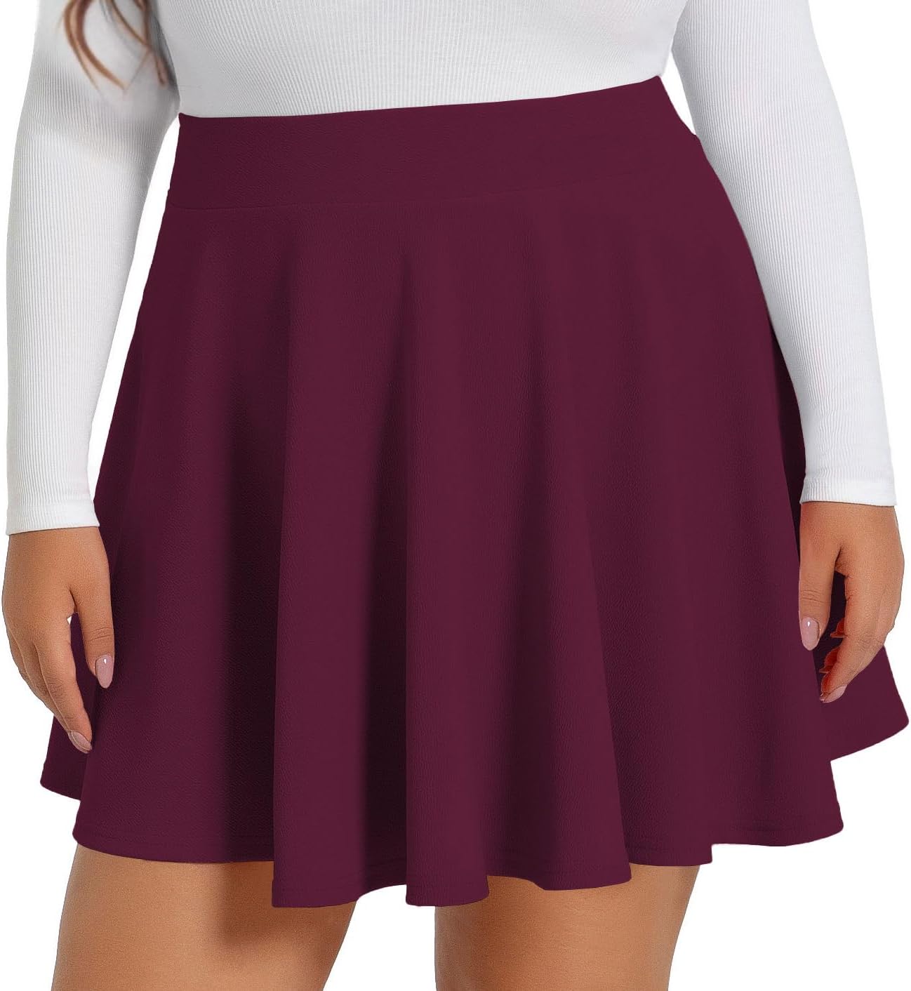 JOELLYUS Plus Size Skirts for Women Summer Pleated Mini Skirt Casual Flowy High Waisted Womens Short Skirts