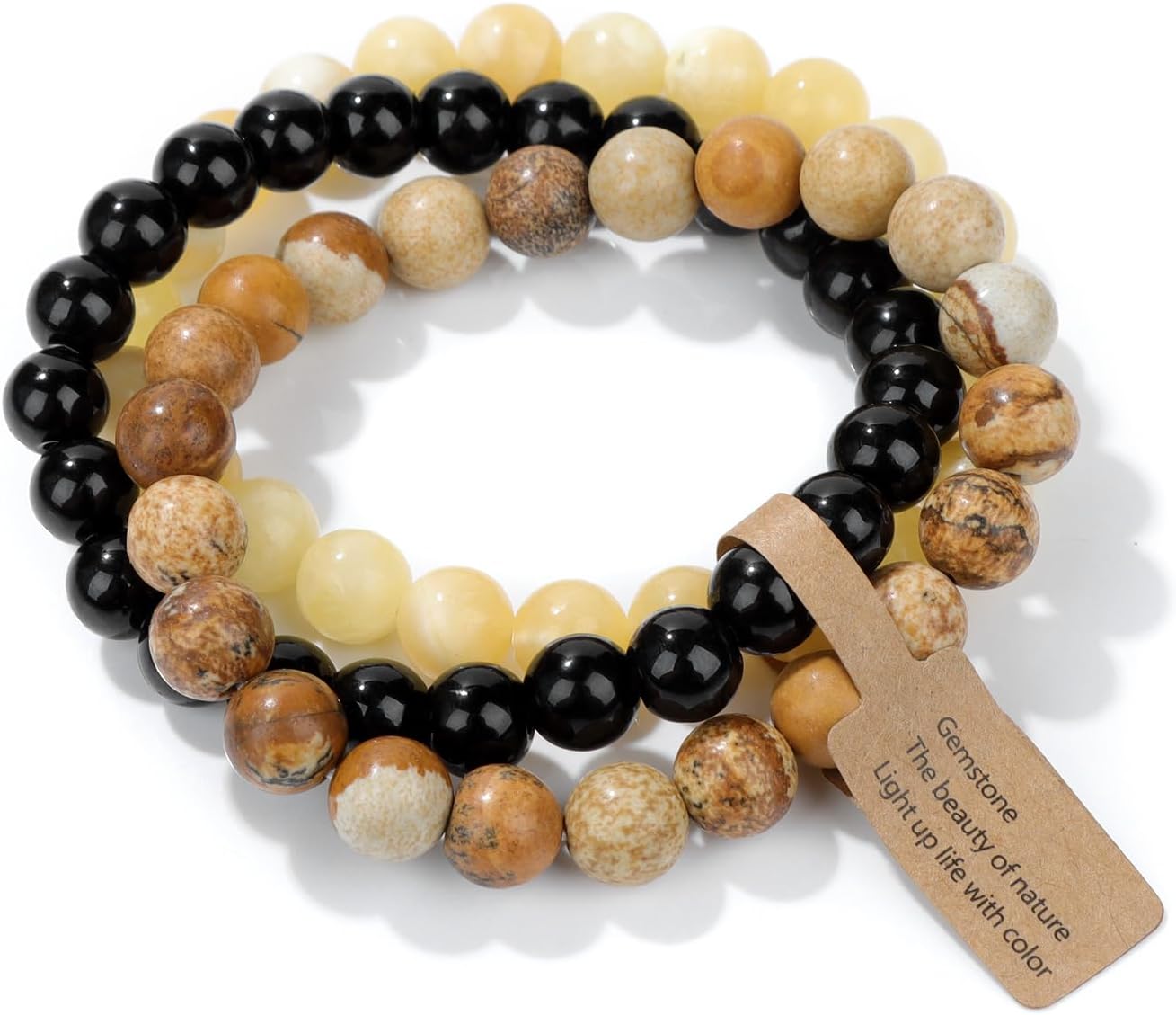 Manufacturer 3 PCS Healing Crystal Bracelets for Women 8mm Natural Stone Beaded Stretch Bracelet Amethyst Jewelry Gifts bracelets