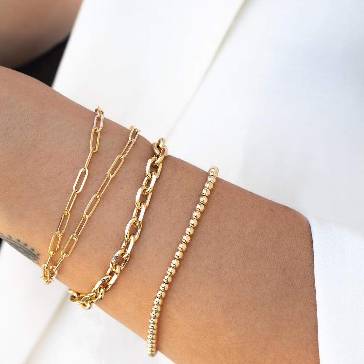 Manufacturer MEVECCO Bracelet for Women 14K Gold Plated Dainty Chain Simple Jewelry Cute Handmade Minimalist for Her bracelets