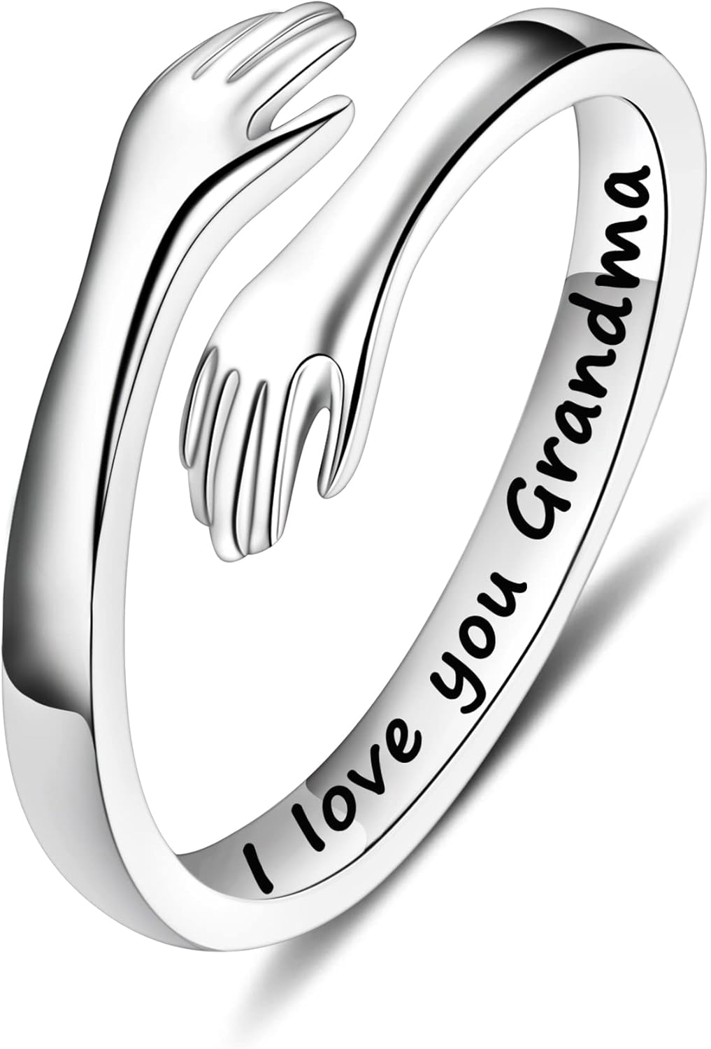 Manufacturer Yesteel S925 Sterling Silver Hug Ring for Women Teen Girls, Adjustable Ring Jewelry Mothers Day Birthday Gifts for Daughters Mom Sister Wife Friends Grandma rings