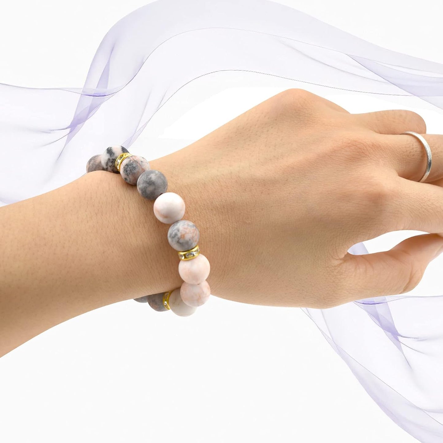 Manufacturer Healing Bracelet For Women Anxiety Crystal Bracelet Chakra Beaded Bracelets Rose Quartz Crystals And Healing Stones Yoga Bead Bracelet Calming Stretch Bracelet Stress Relief Gifts For Women bracelets