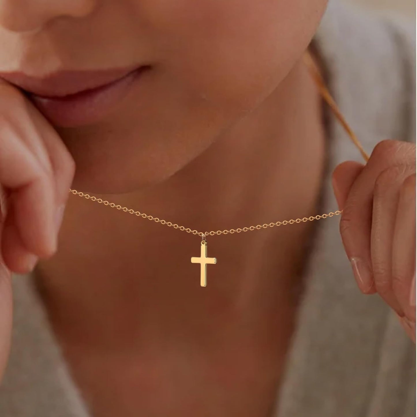 Manufacturer Layered Cross Necklace for Women,14K Gold Plated/Sterling Silver Plated Choker Necklaces for Women Stack Simple Cross Pendant Necklaces Jewelry for Women Trendy necklace