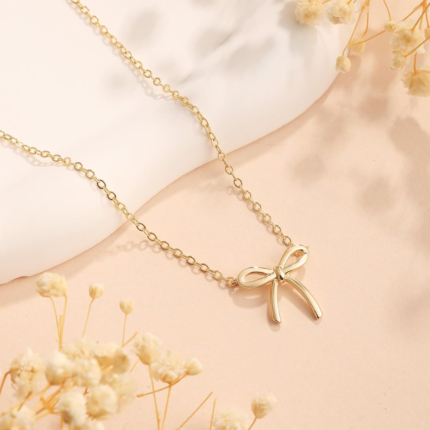 Manufacturer Gold Necklace for Women - Bow Necklace 14K Dainty Gold Necklace Cute Small Tiny Bow Pendant Choker Chain Necklace Trendy Necklaces for Women Gold Jewelry Gift Necklace
