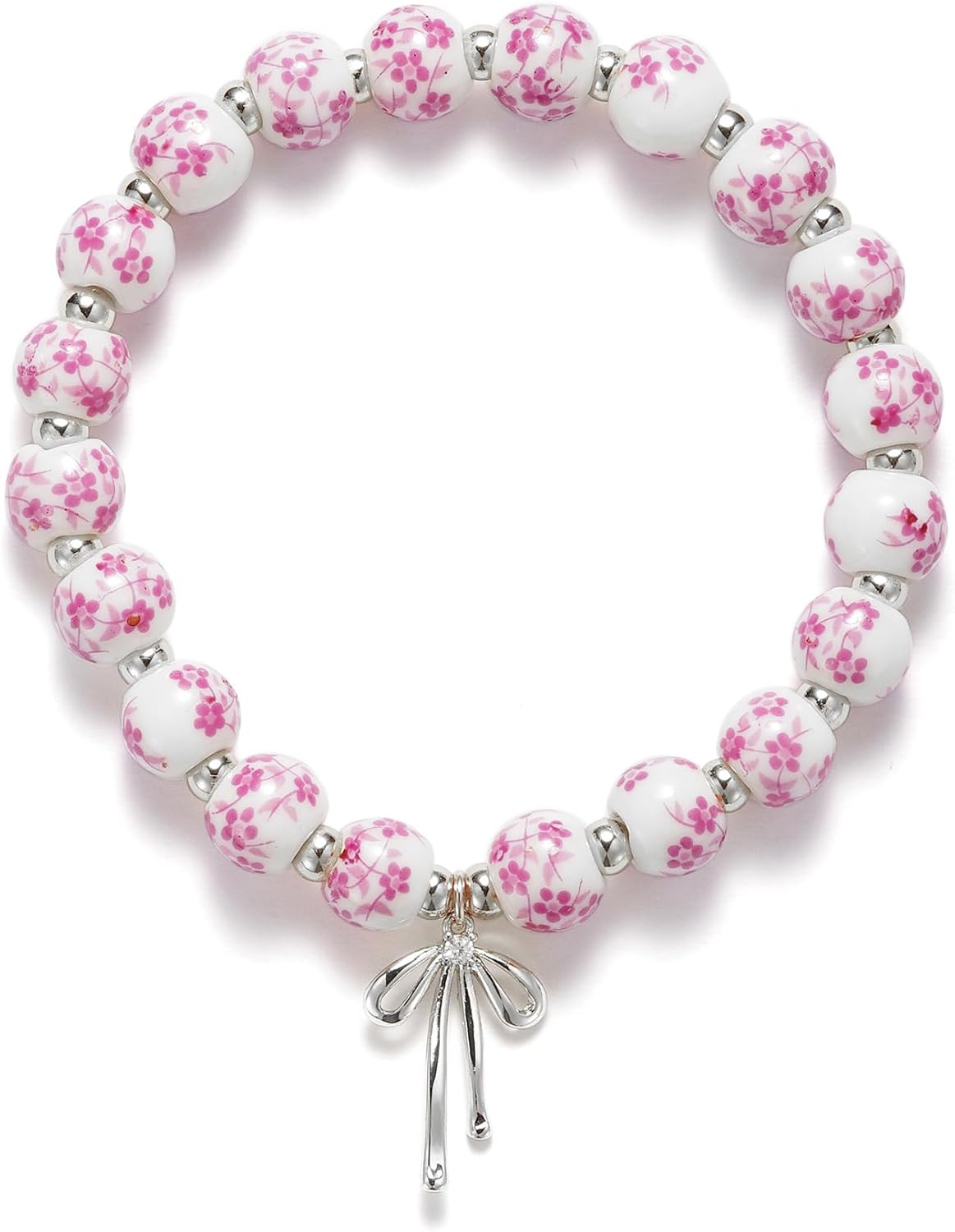 Manufacturer Beads Bow Charm Bracelet for Women Flower Vintage Bracelet Handmade Stretch Gold Beaded Dainty Romantic Jewelry Gift bracelets