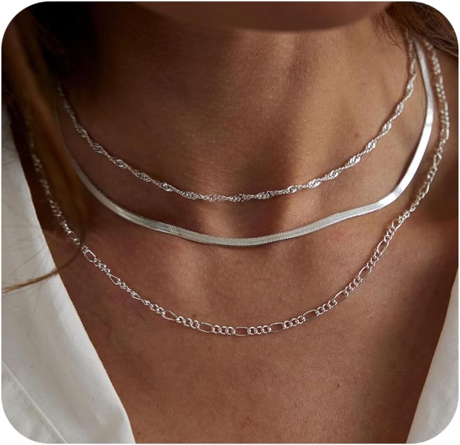 Manufacturer 14K Gold Plated Layering Necklaces For Women Gold Necklace Set, Cuban Link, Snake Chain, Paperclip Layered Chains, Twisted Rope and Twisted Chain, Trendy Layering Necklace Necklace