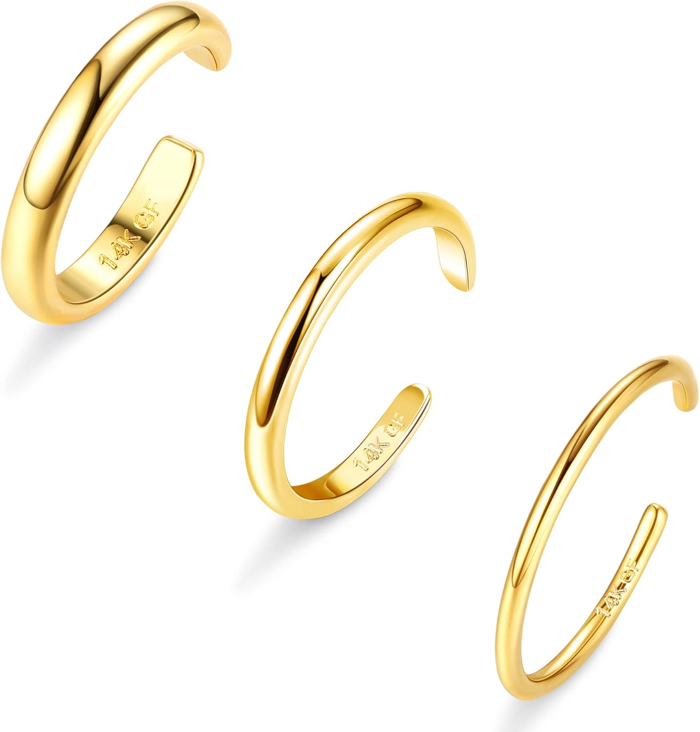 Manufacturer ADRAMATA Toe Rings for Women Gold Trendy 14K Gold Filled Toe Rings Set Thin Band Beach Foot Jewelry for Summer Open Adjustable Toe Rings rings