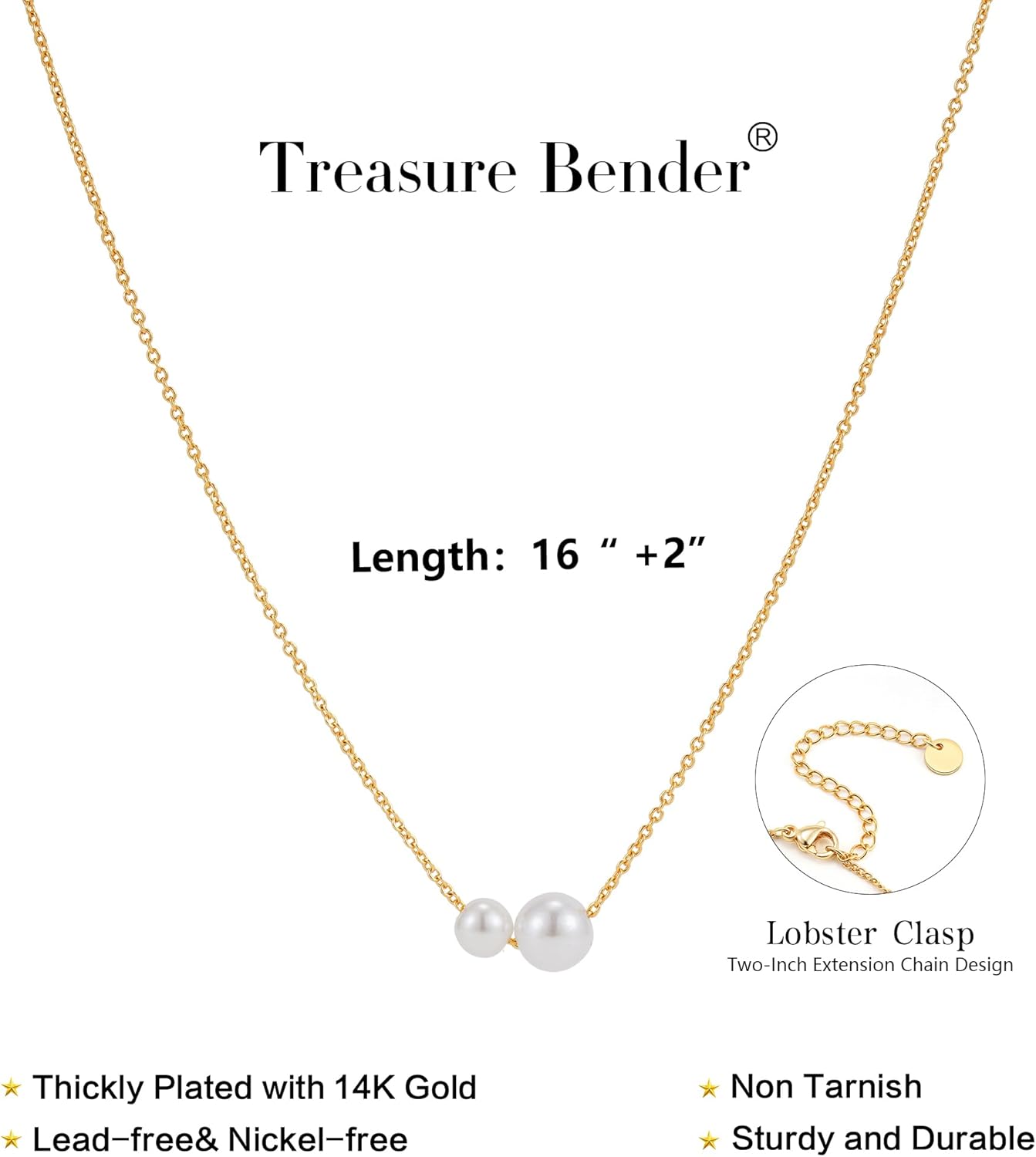 Manufacturer Gold Pearl Necklaces for Women Girls Trendy 14k Gold Plated Dainty Necklace Simple Pearl Single Charm Pendant Necklace Women's Jewelry Best Friend Birthday Gifts Gold Jewelry for Women Necklace