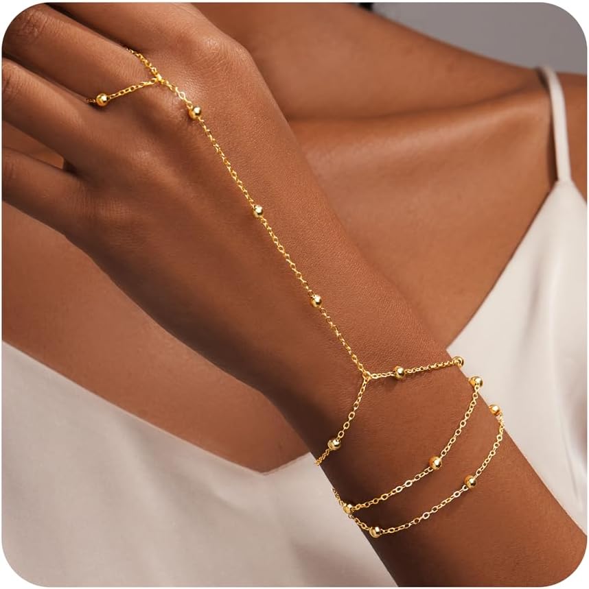 Manufacturer Gold Bracelets for Women Trendy,14K Real Gold Plated Dainty Stackable Paperclip Cuban Link Chain Bracelets,Cuff Bracelets Jewelry Set Adjustable 7"+2" bracelets