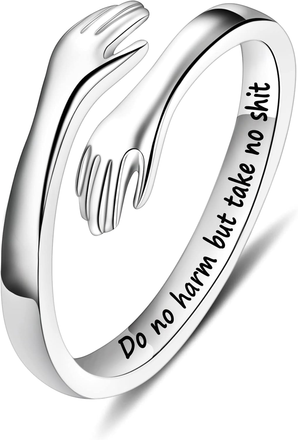 Manufacturer Yesteel S925 Sterling Silver Hug Ring for Women Teen Girls, Adjustable Ring Jewelry Mothers Day Birthday Gifts for Daughters Mom Sister Wife Friends Grandma rings