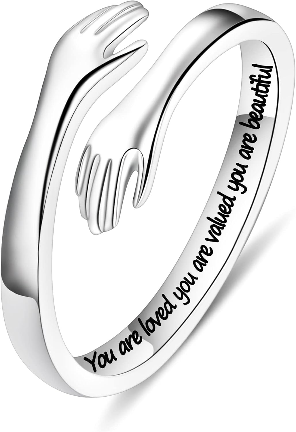 Manufacturer Yesteel S925 Sterling Silver Hug Ring for Women Teen Girls, Adjustable Ring Jewelry Mothers Day Birthday Gifts for Daughters Mom Sister Wife Friends Grandma rings