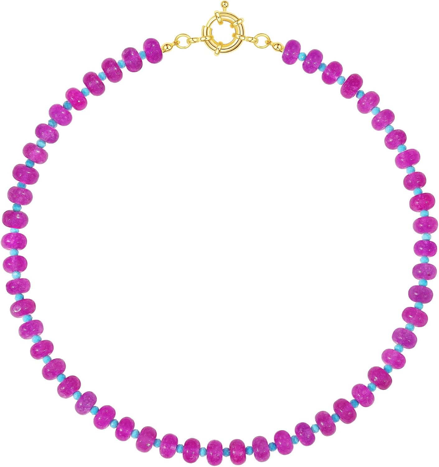 Manufacturer KELORIS PATH Beaded Gemstone Necklaces for Women, Boho Colorful Bead Choker Necklace, Natural Stone Handmade Summer Jewelry for Beach necklace