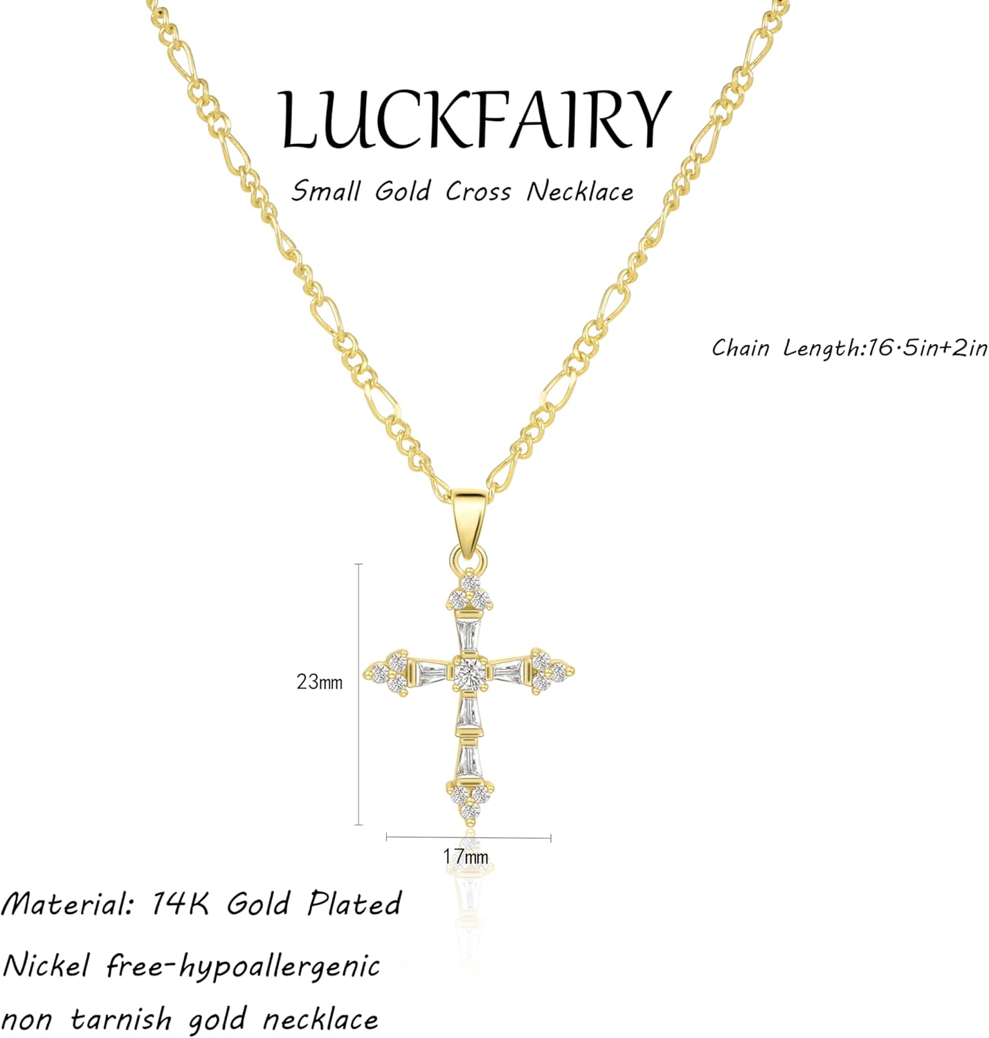 Manufacturer Cross Necklace for Women,Double Cross Necklace 14K Gold Plated Cross Pendant Necklace Dainty Gold Cross Necklaces for Women Trendy Small Cross Charm Necklace Simple Cute Choker Necklaces Gold Jewery Necklace