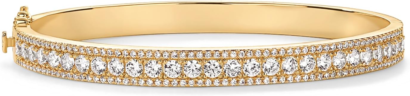 Manufacturer PAVOI 14K Gold Plated Cubic Zirconia Bangle Tennis Bracelets for Women | Classic Love Cuff Bangle Bracelets bracelets