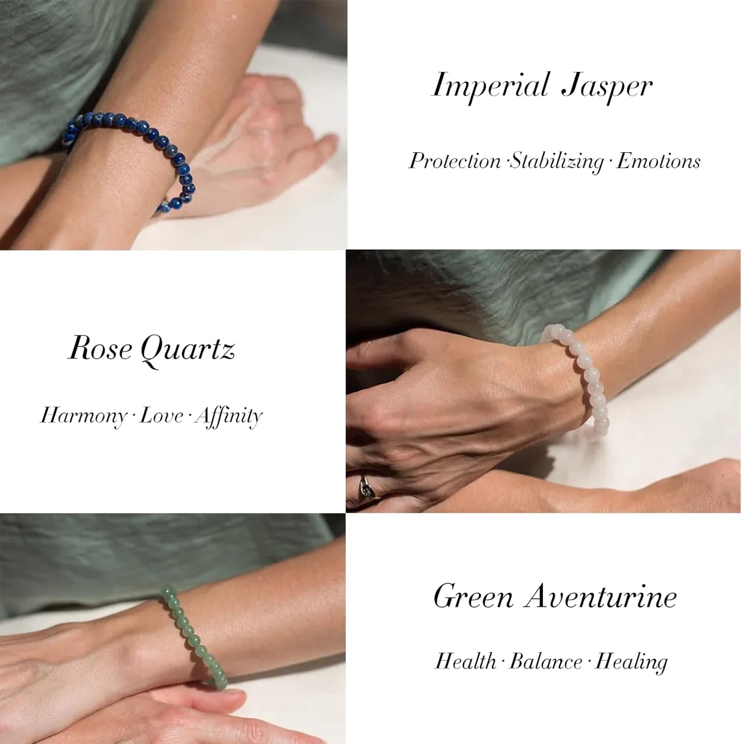 Manufacturer 16PCS Natural Crystal Bracelets for Women Men - 8mm Semi-Precious Gemstone Beaded Bracelets, Round Gemstones Stretch Bracelet, Yoga Bracelets Jewelry Gifts bracelets