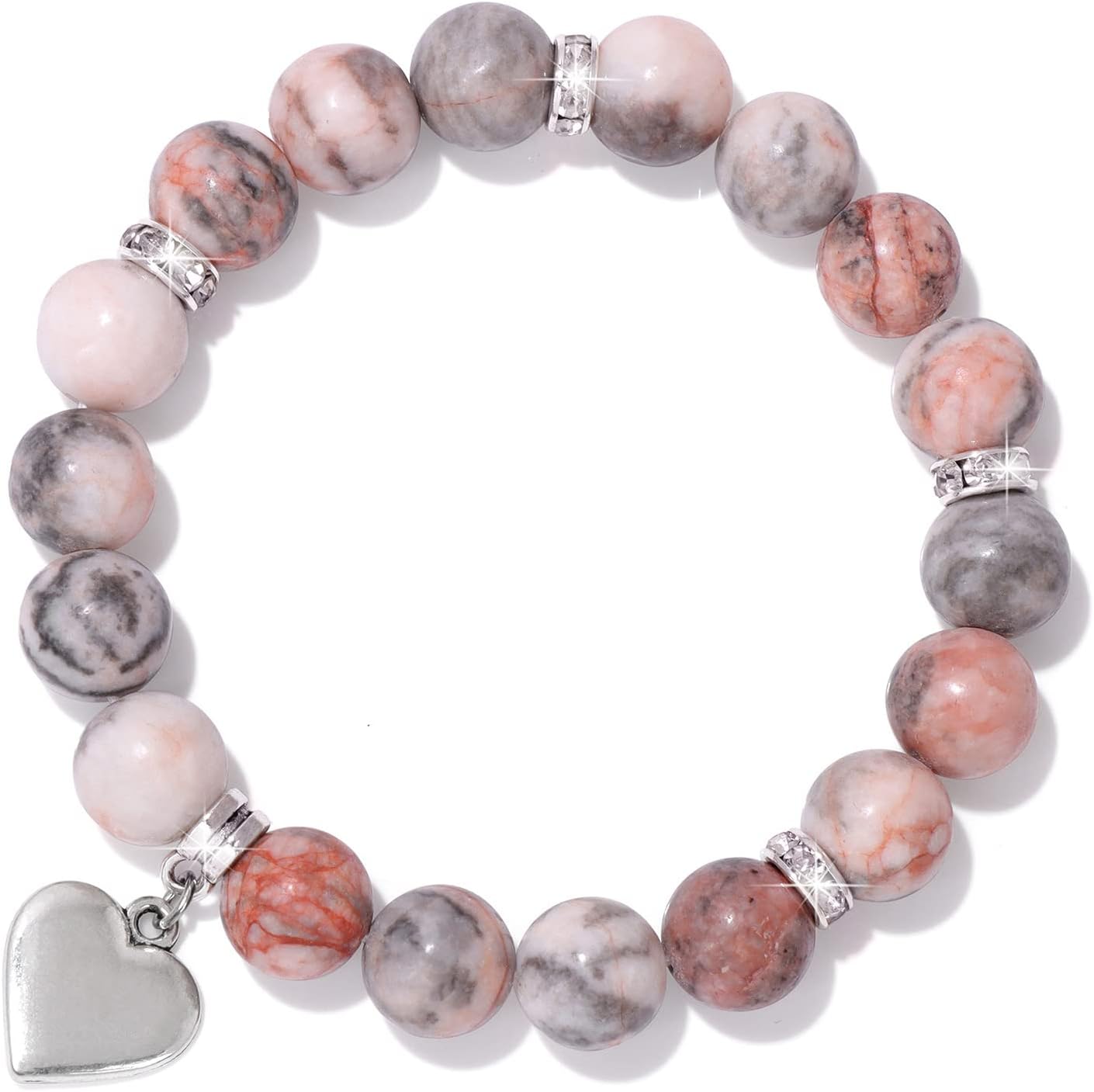 Manufacturer GolbalJew Healing Bracelet For Women Anxiety Beaded Bracelets Jewelry Healing Stone Crystal Bracelet Stress Relief Yoga Beads Chakra Bracelets Gifts For Women pink bracelets