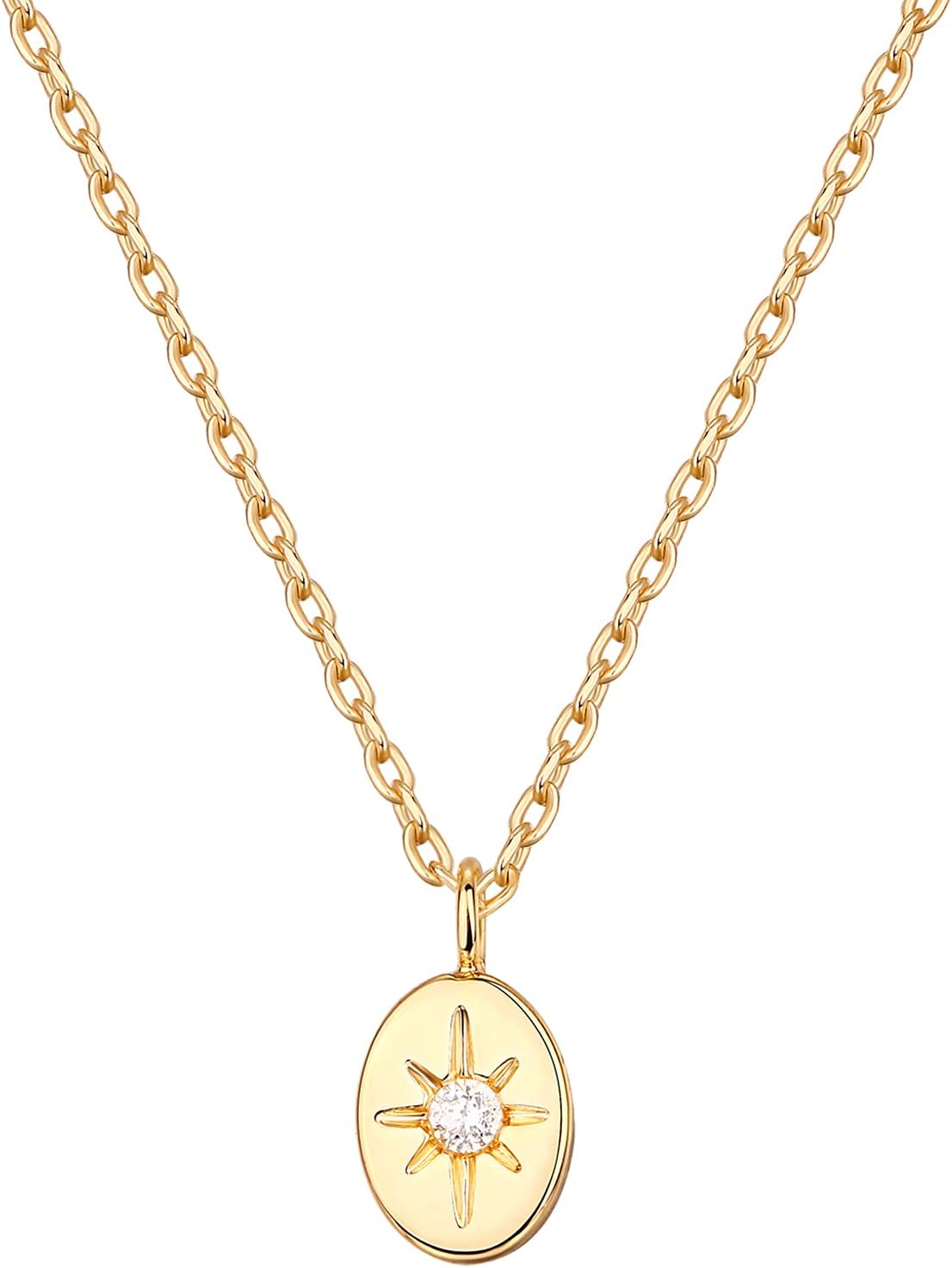 Manufacturer PAVOI 14K Gold Plated Engraved Coin Pendant Necklaces for Women | Byzantine Coin Pendants | Bohemian Necklace necklace