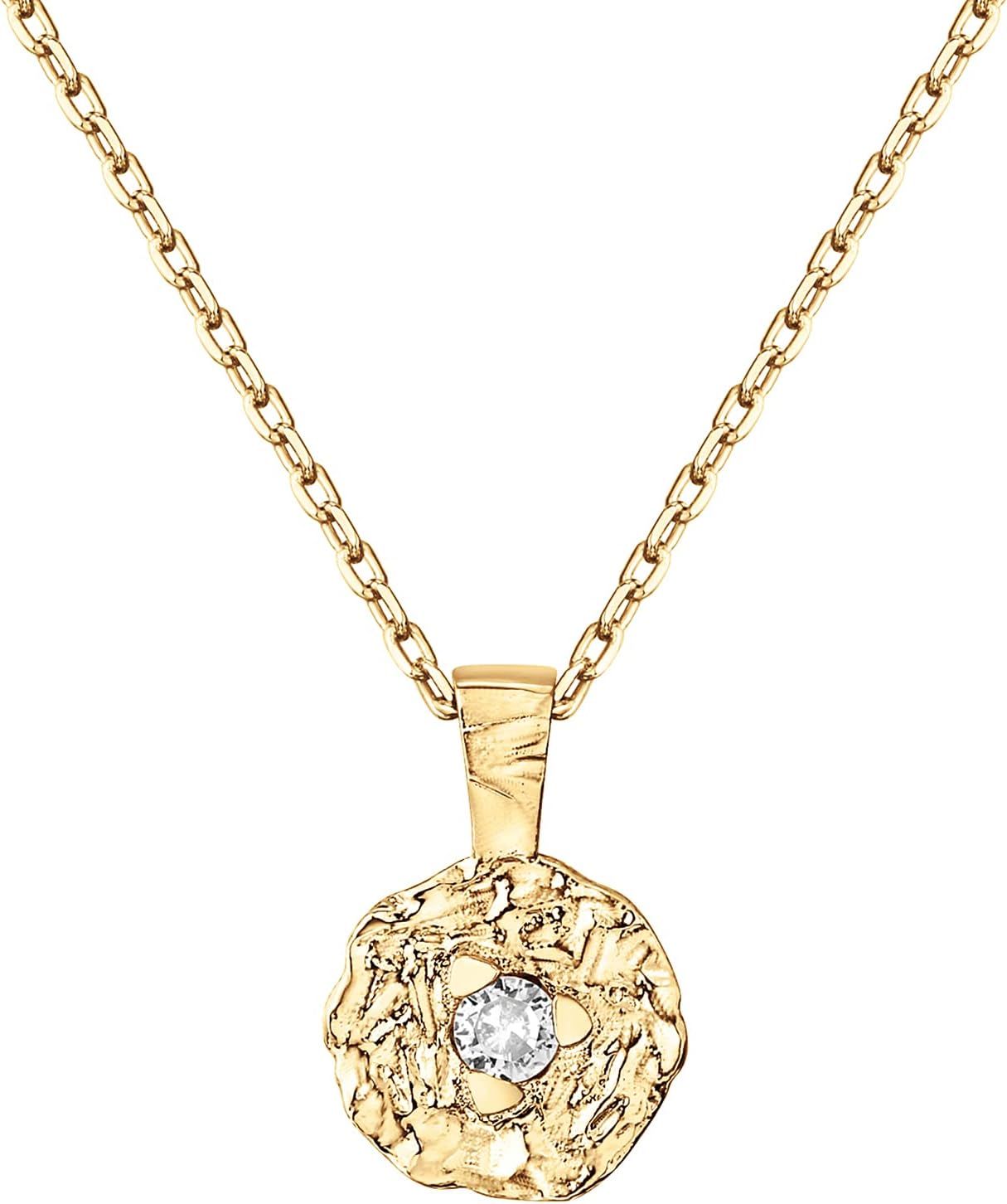 Manufacturer PAVOI 14K Gold Plated Engraved Coin Pendant Necklaces for Women | Byzantine Coin Pendants | Bohemian Necklace necklace