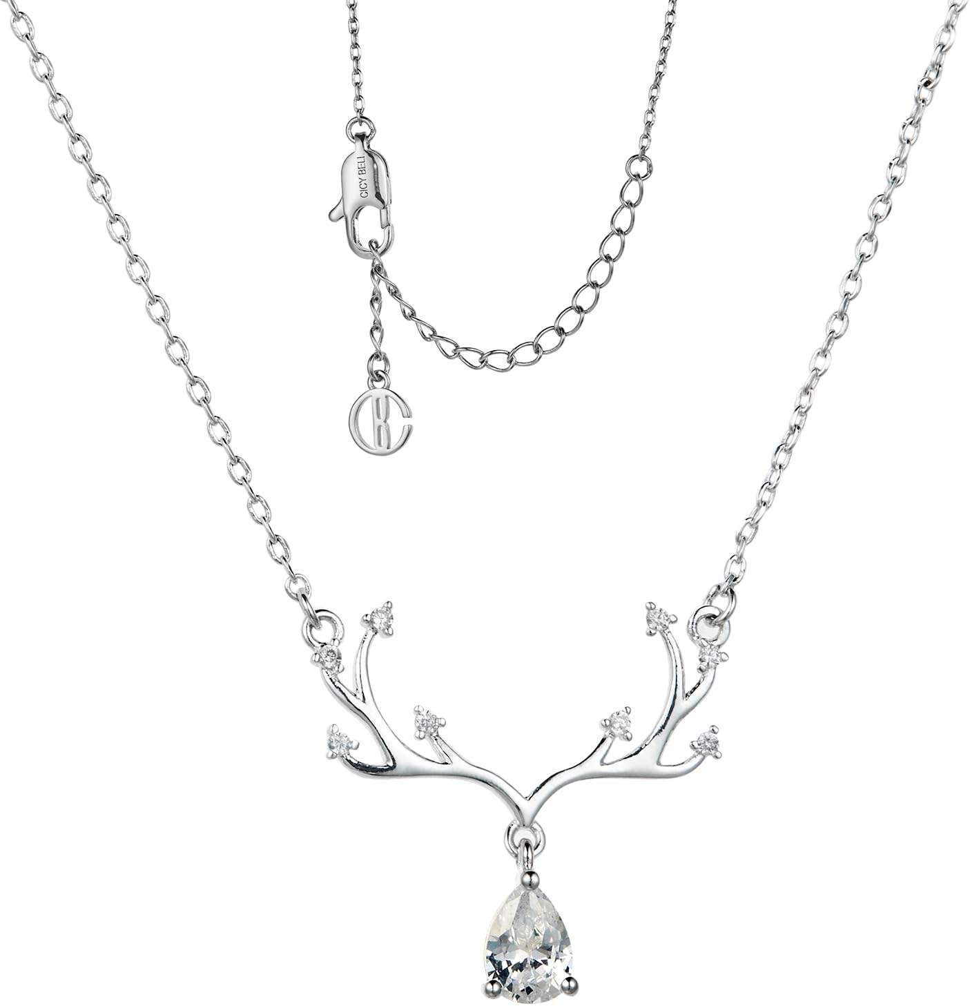 Manufacturer Cicy Bell Womens Pendant Necklace 18k Gold Plated Lucky Dainty Necklace Gifts Fashion Jewelry 17.7'' with 2'' Extender Necklace