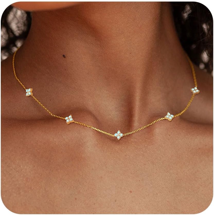 Manufacturer FUNEIA Dainty Silver Gold Necklaces for Women Trendy Non Tarnish 14K Gold Plated Cubic Zirconia Necklace Layered Cute Butterfly Heart Station Choker Necklace Stack for Wedding Prom Brides Jewelry Necklace