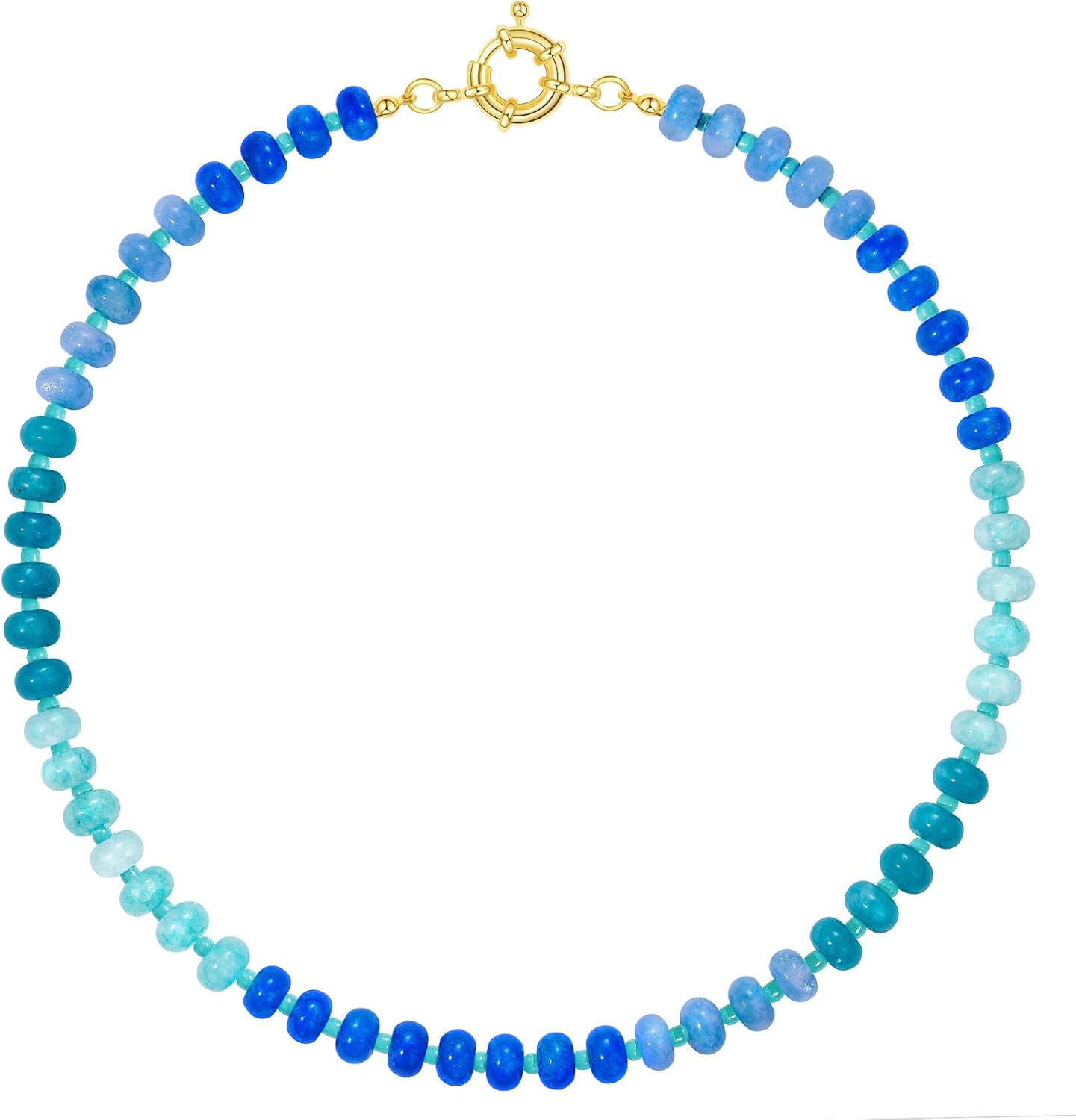 Manufacturer KELORIS PATH Beaded Gemstone Necklaces for Women, Boho Colorful Bead Choker Necklace, Natural Stone Handmade Summer Jewelry for Beach necklace