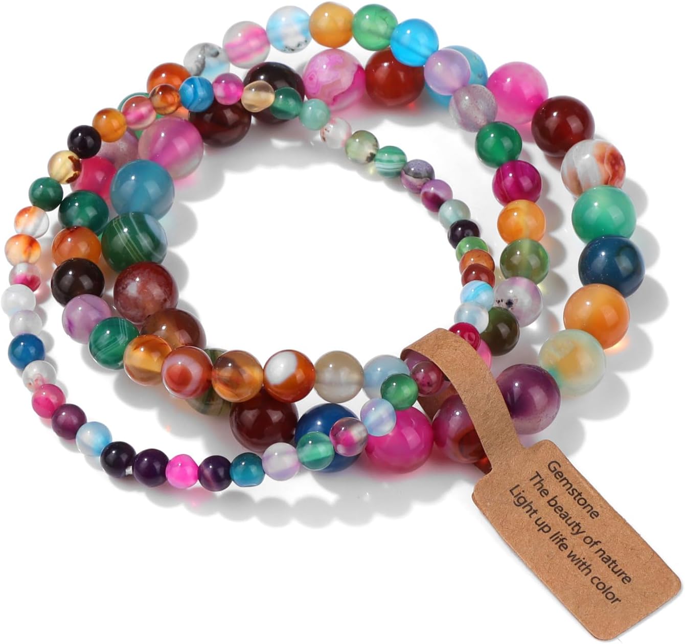 Manufacturer 3 PCS Healing Crystal Bracelets for Women 8mm Natural Stone Beaded Stretch Bracelet Amethyst Jewelry Gifts bracelets