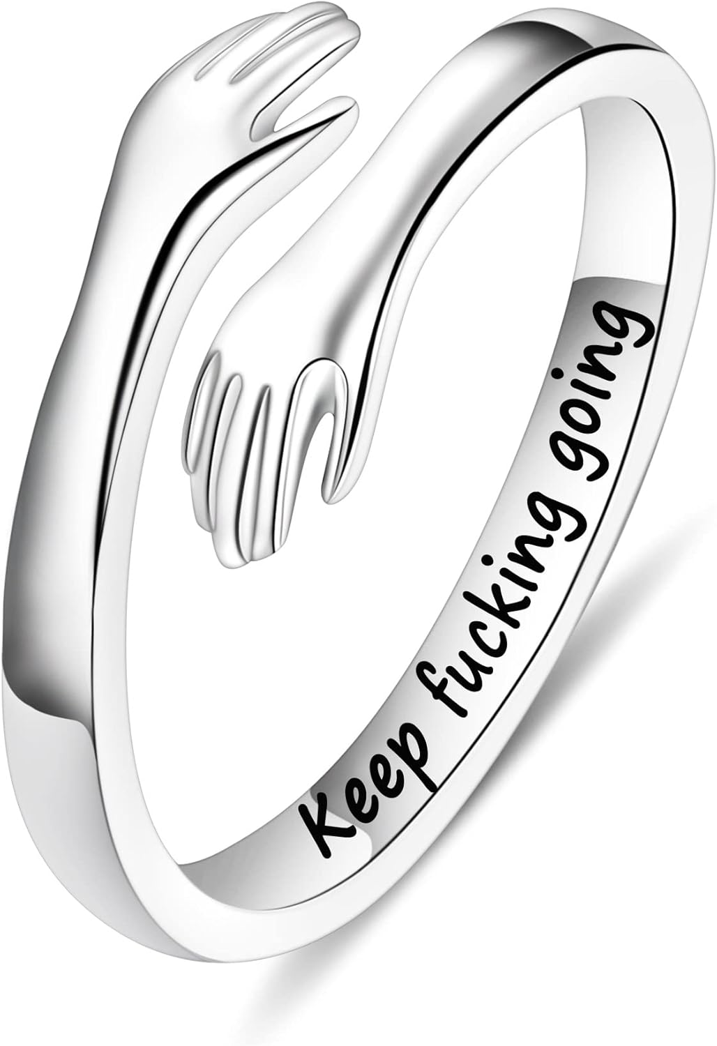 Manufacturer Yesteel S925 Sterling Silver Hug Ring for Women Teen Girls, Adjustable Ring Jewelry Mothers Day Birthday Gifts for Daughters Mom Sister Wife Friends Grandma rings