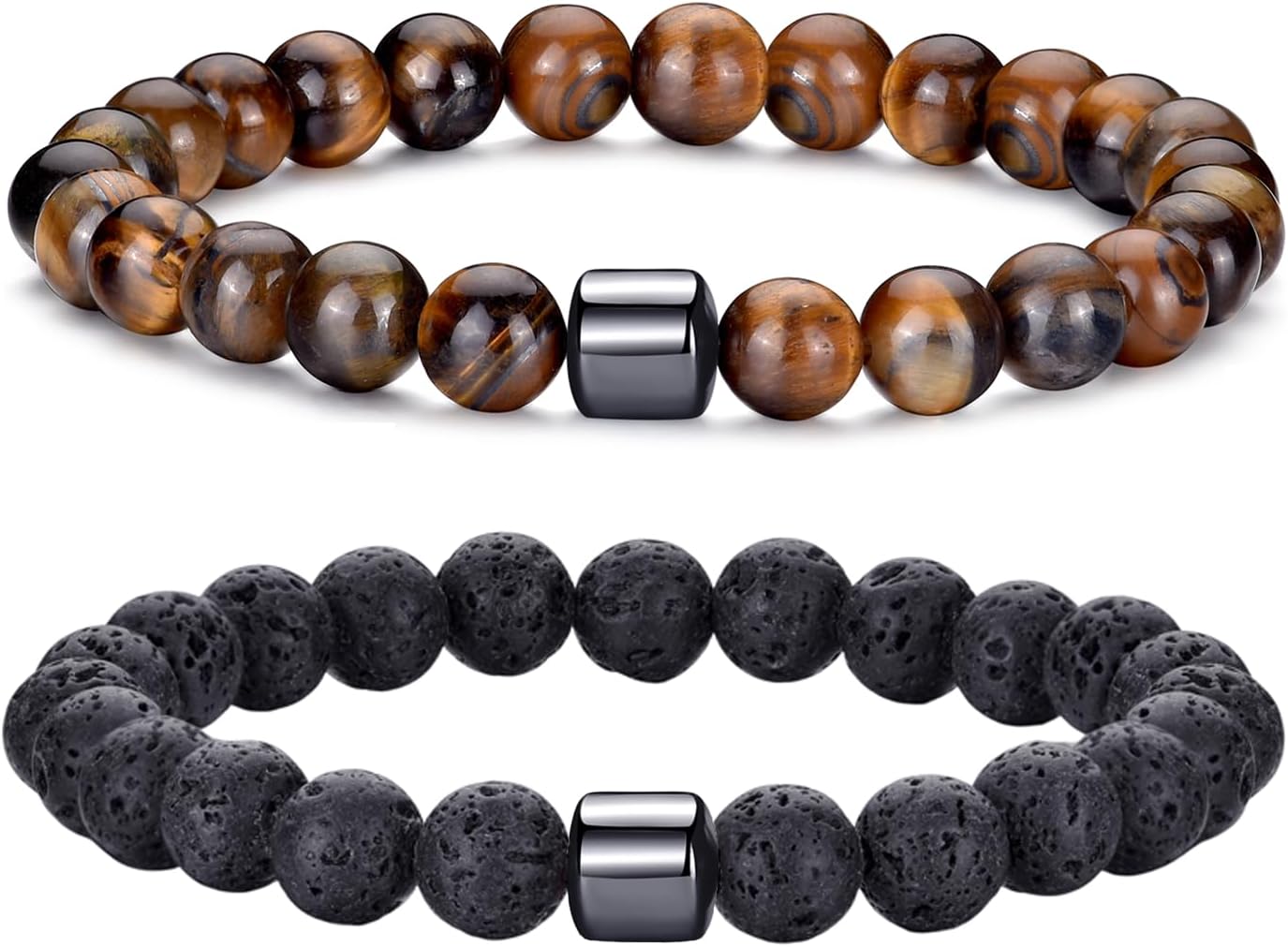 Manufacturer RANKEEF Tiger Eye Bracelet For Men 8MM Natural Stone Stretch Adjustable Black Crystal Beaded Bracelet for Men Women Gifts bracelets