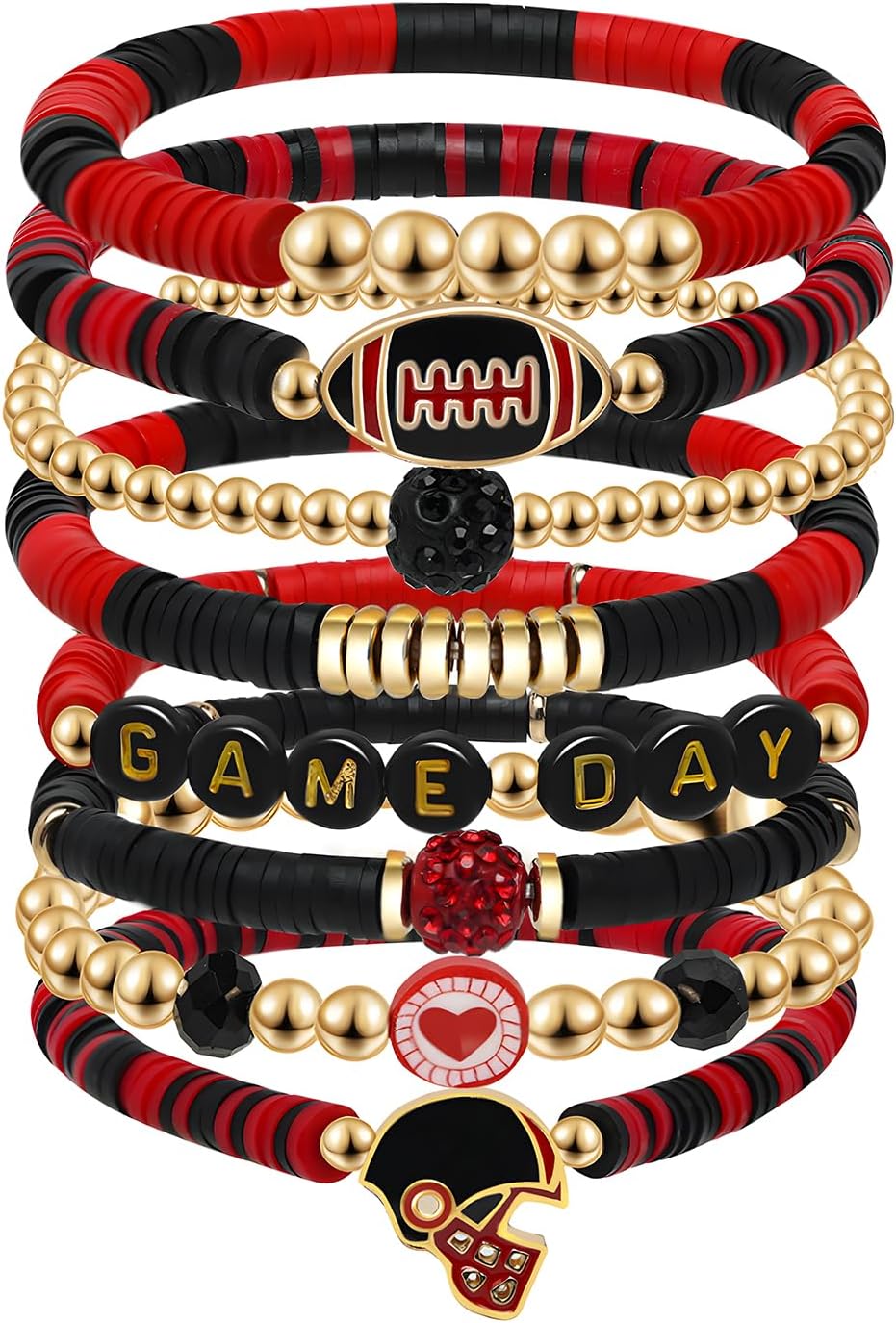 Manufacturer Artlunar Game Day Football Charm Bracelet: Stackable Sports Jewelry for Moms & Dads - Perfect for Football Fans bracelets
