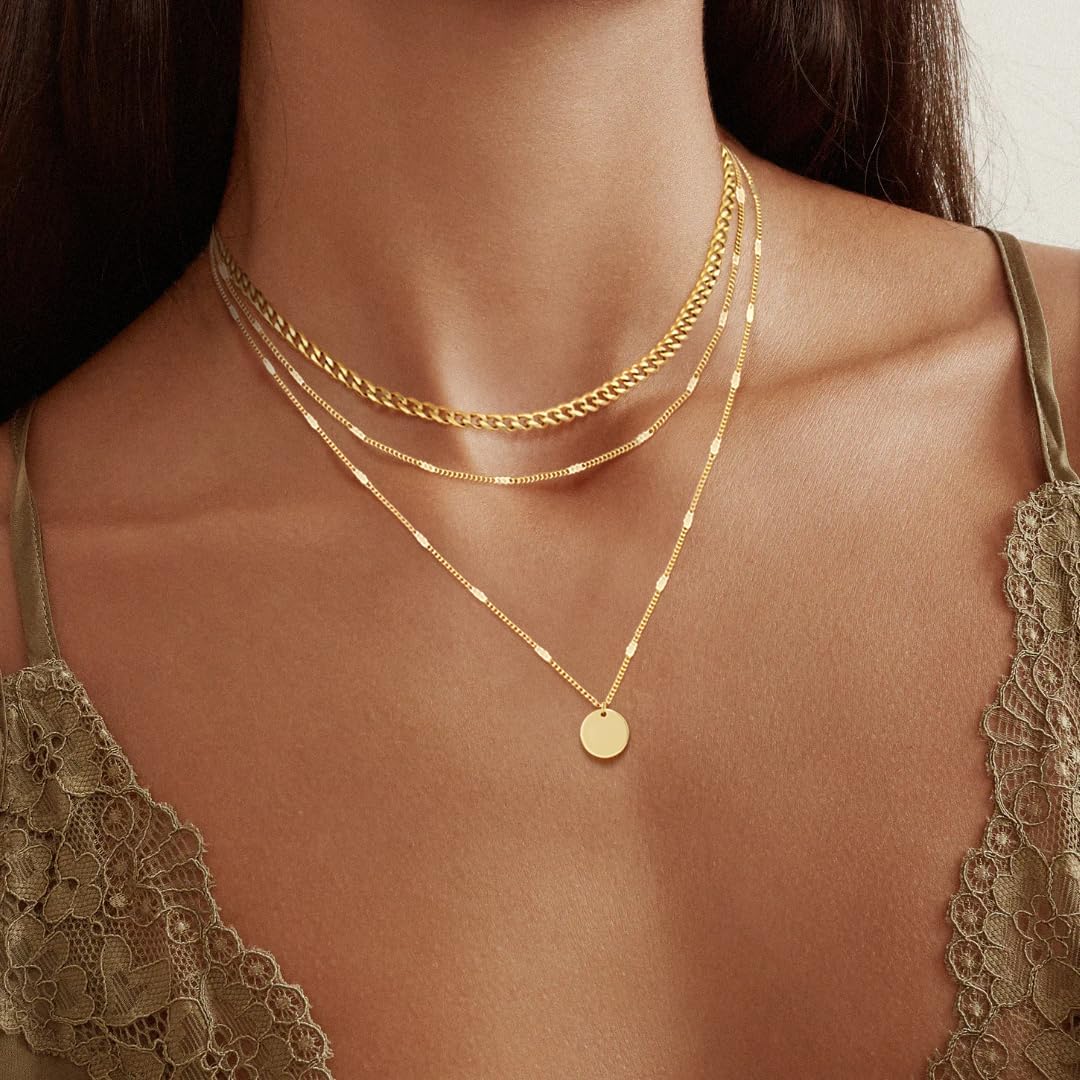 Manufacturer 14K Gold Plated Layering Necklaces For Women Gold Necklace Set, Cuban Link, Snake Chain, Paperclip Layered Chains, Twisted Rope and Twisted Chain, Trendy Layering Necklace Necklace