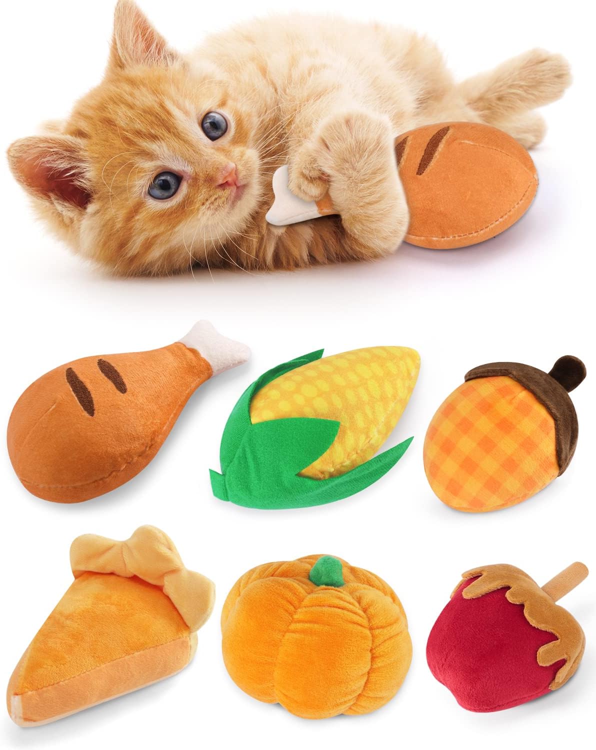 Manufacturer CiyvoLyeen 6 Pack Sushi Cat Toys with Catnip Sushi Roll Pillow Kitten Chew Bite Supplies Boredom Relief Fluffy Kitty Teeth Cleaning Chewing Cat Lovers Interactive Plush Cat toy