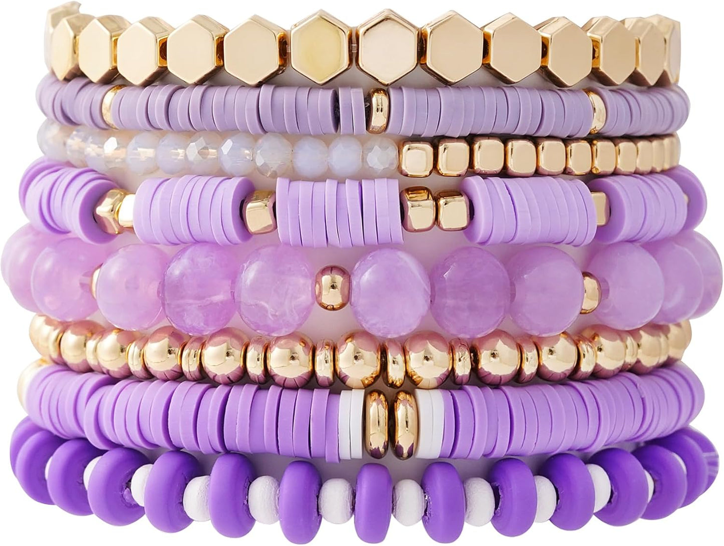 Manufacturer GOOJIDS Surfer Heishi Clay Bead Bracelets for Women Bohemian Stackable Gold Beaded Stretch Bracelets Elastic Layering Friendship Bracelets Set Boho Jewelry bracelets
