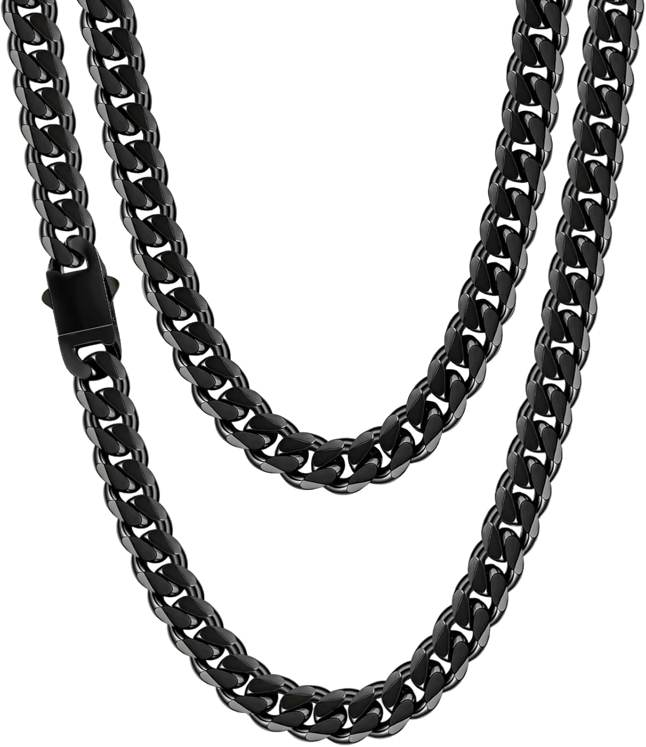 Manufacturer Fiusem 3.5mm Cuban Link Chains for Men, women,Silver Tone/Black/14K Gold Plated Stainless Steel Necklace Chain, Mens Necklace 16, 18, 20, 22, 24, 26, 28 Inch Necklace
