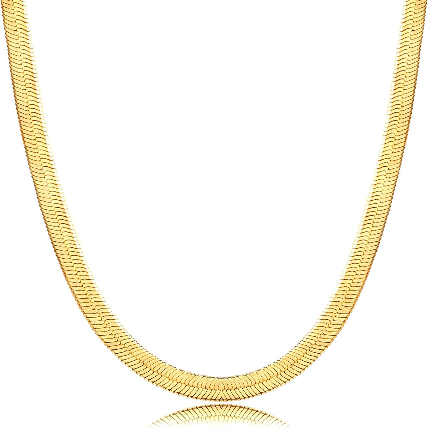 Manufacturer DEARMAY 14K Gold Necklaces for Women, Dainty Gold Herringbone Choker Necklace for Women Thin Layered Chunky Snake Chain Necklaces Jewelry for Teen Gifts Necklace