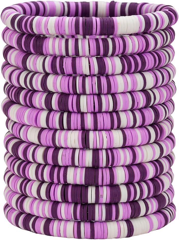 Manufacturer 12pcs Friendship Bracelets Beaded Bracelets Heishi Bracelet Cute Bracelets Stack Vinyl Clay Disc Bead Surfer Stretch Summer Beach Bracelets For Women Preppy Bracelets bracelets