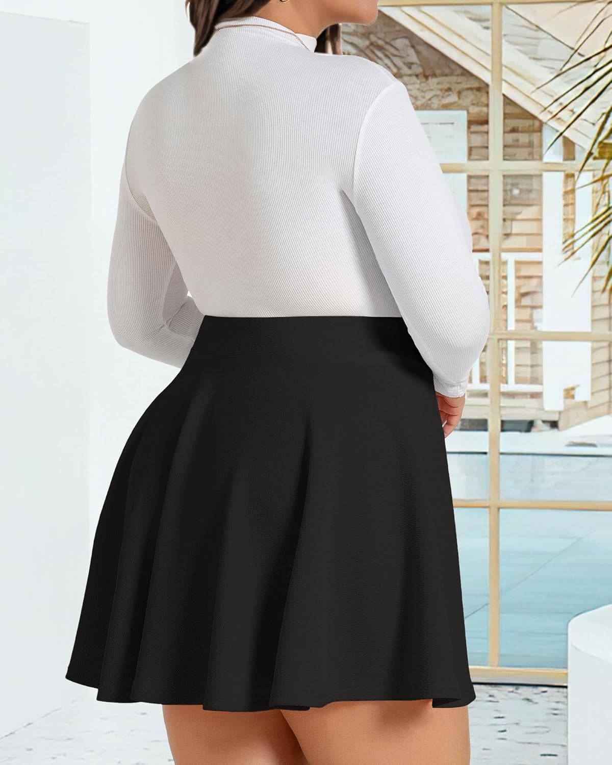 JOELLYUS Plus Size Skirts for Women Summer Pleated Mini Skirt Casual Flowy High Waisted Womens Short Skirts