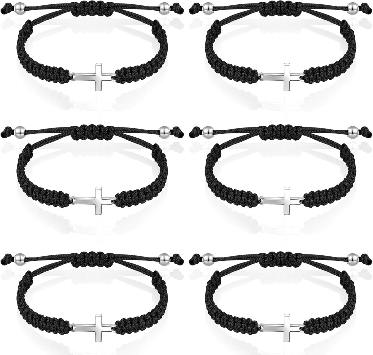 Manufacturer Sureio Cross Friendship Bracelet Adjustable Braided Rope Jesus Christian Cross Bracelets Matching Couple String Lucky Strand BFF Wristband for Women Men Boy Girls Easter Baptism bracelets