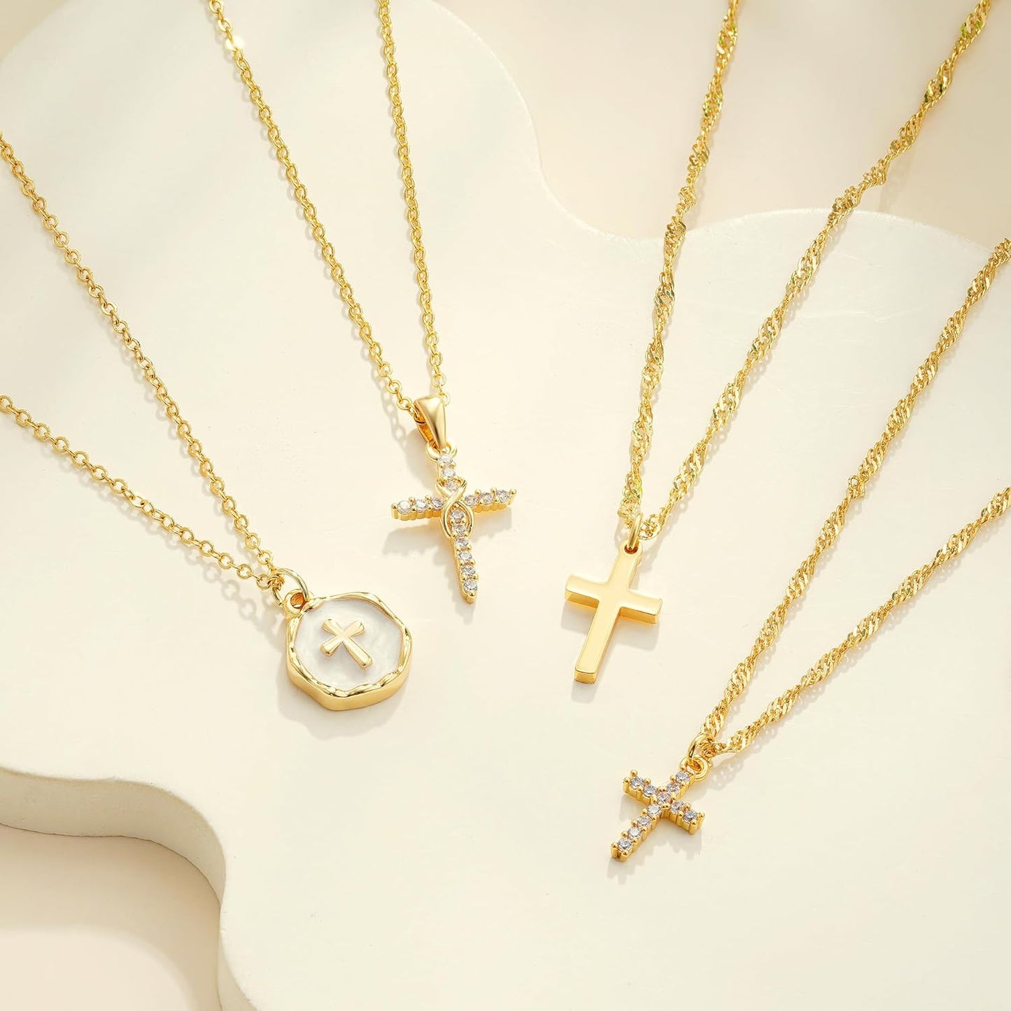 Manufacturer Cross Necklace for Women Trendy - Dainty 18K Real Gold Plated Minimalist Cross Necklace Non Tarnish Waterproof Trendy Cute Simple Small Necklaces Easter Christian Religious Faith Jewelry Gifts Necklace