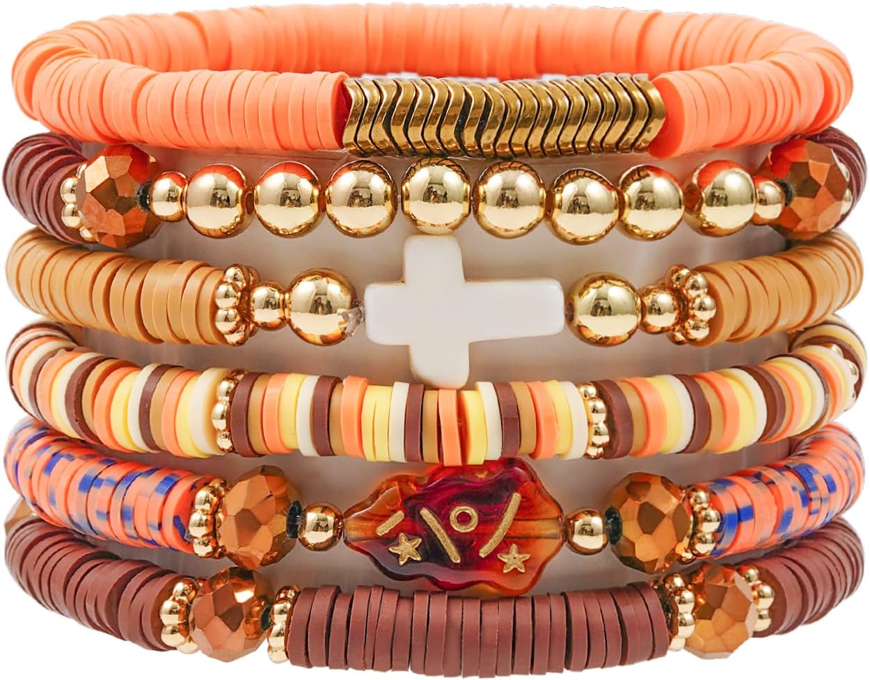 Manufacturer GOOJIDS Surfer Heishi Clay Bead Bracelets for Women Bohemian Stackable Gold Beaded Stretch Bracelets Elastic Layering Friendship Bracelets Set Boho Jewelry bracelets