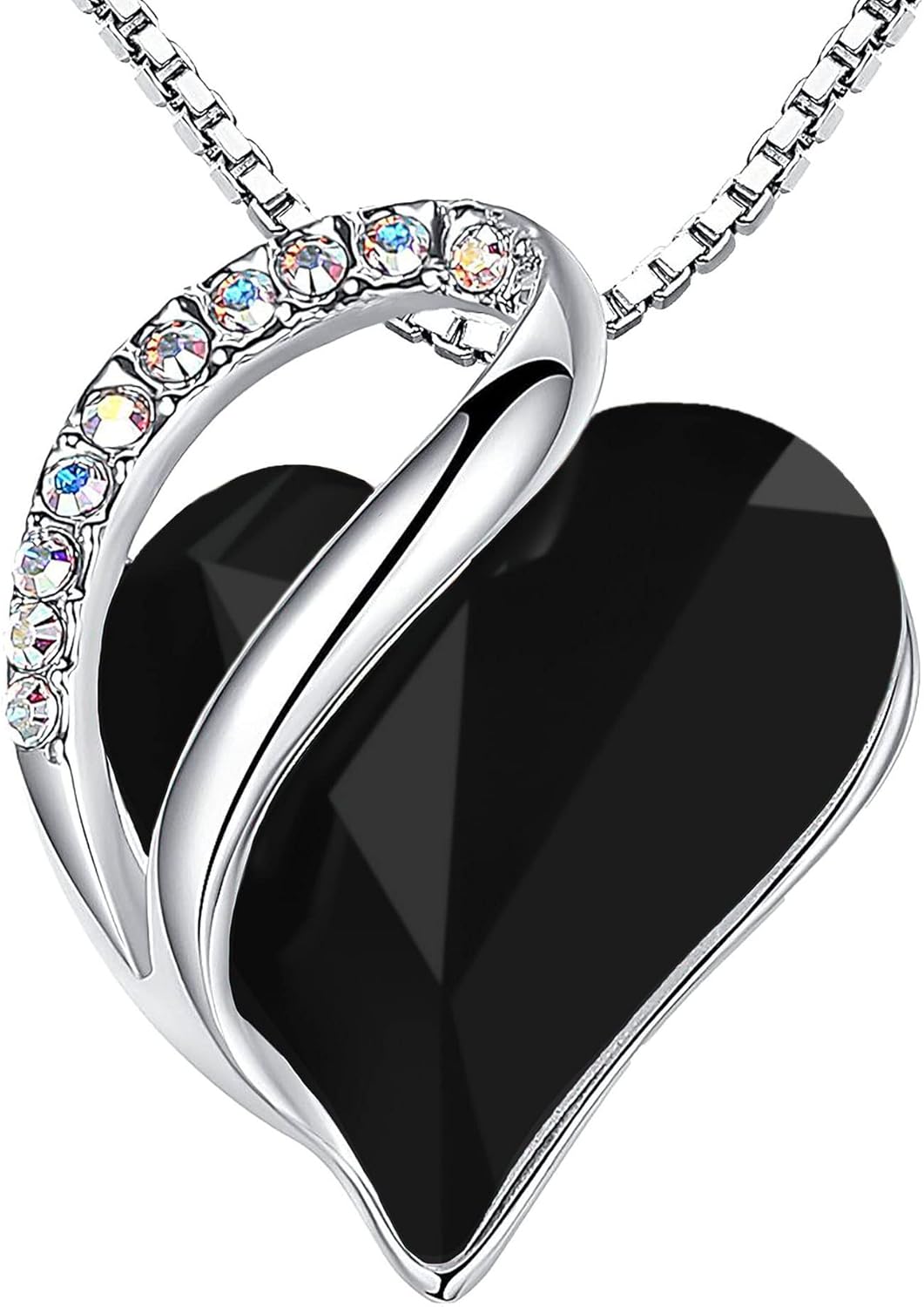Manufacturer Necklaces for Women, Infinity Love Birthstone Heart Crystal Pendant, Birthday Jewelry Gifts for Her, Mom, and Wife, Silver Plated, 18 plus 2 inch Adjustable Chain Necklace