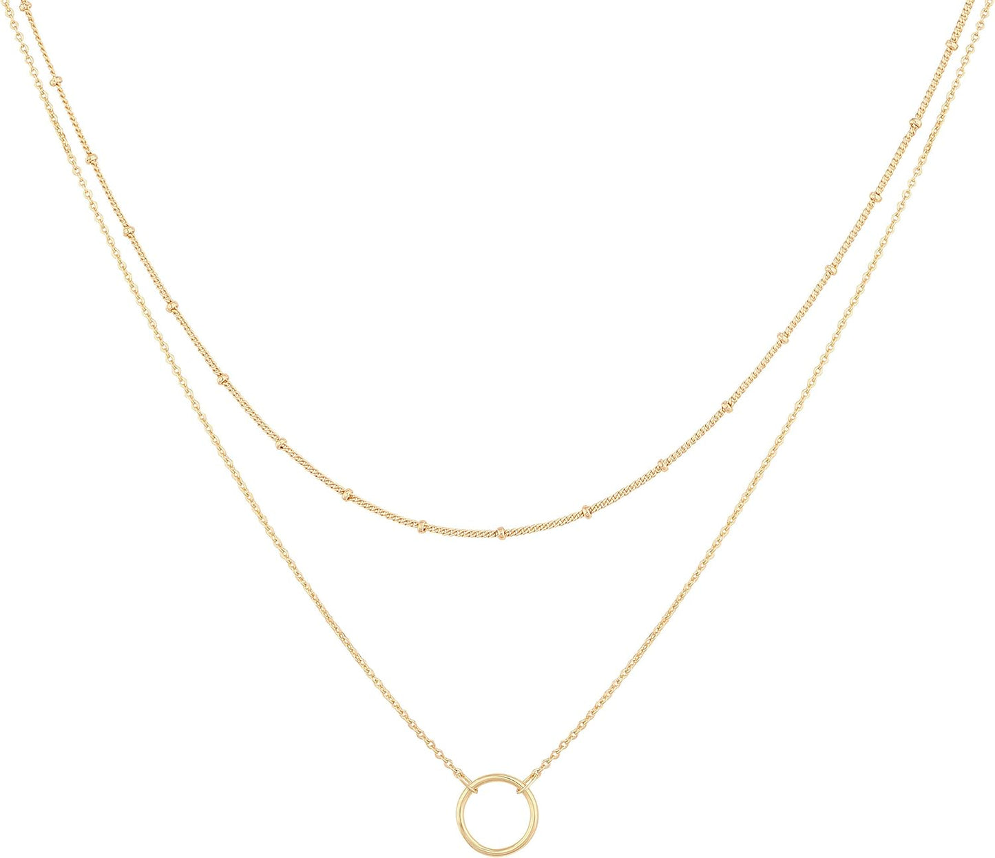 Manufacturer MEVECCO Layered Heart Necklace Pendant Handmade 18k Gold Plated Dainty Gold Choker Arrow Bar Layering Long Necklace for Women necklace